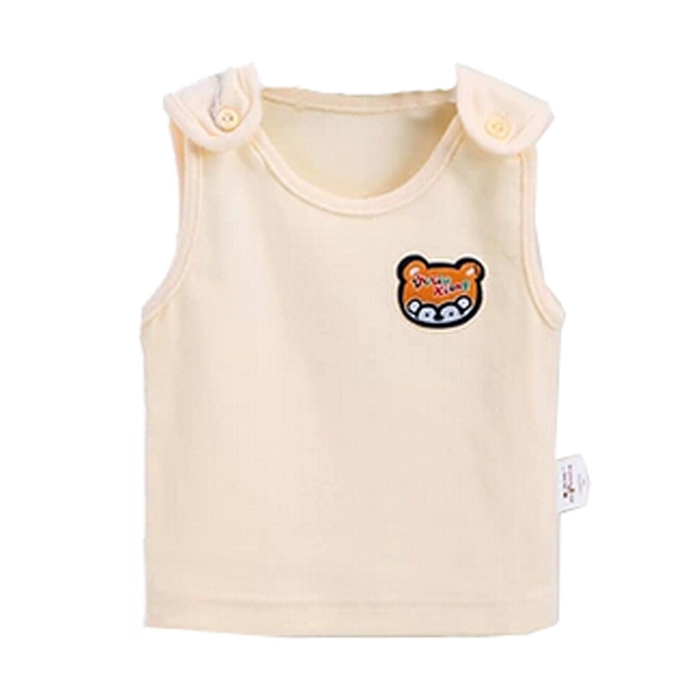 Baby  Cotton Clothes Sleeveless Summer Vest With Bear,Yellow