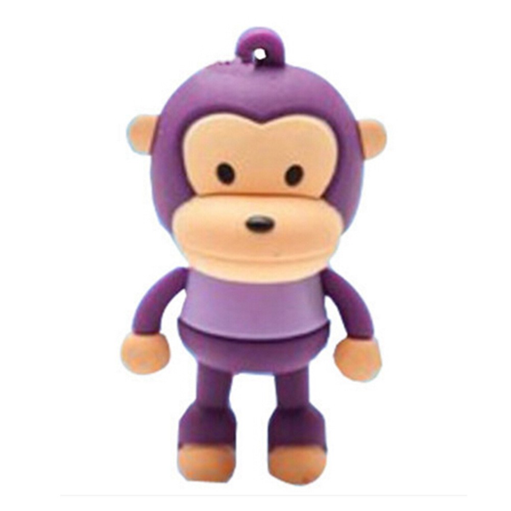 Cute Monkey USB 2.0 Flash Drive Memory Stick SD Card Memory Disk 32GB Purple