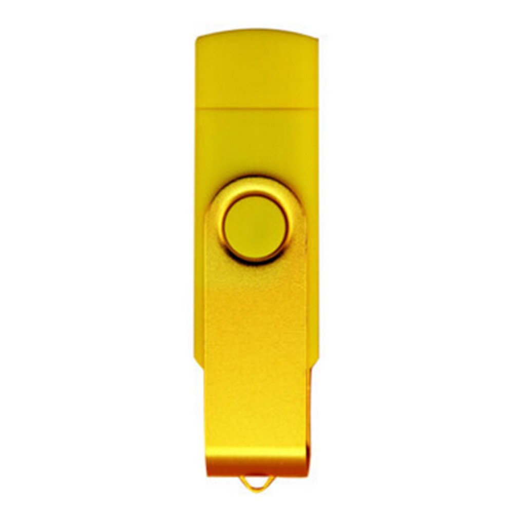 16GB Double Plug Cellphone/PC USB Storage Flash Drive Memory Stick/Disk Yellow