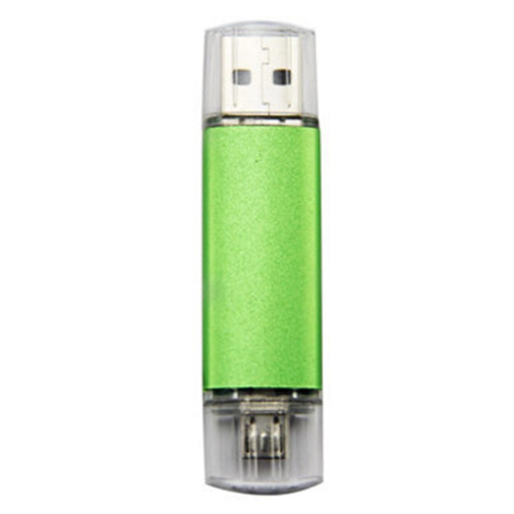 16GB Double Plug Cellphone/PC USB Flash Drive Dual-Purpose Memory Stick Green