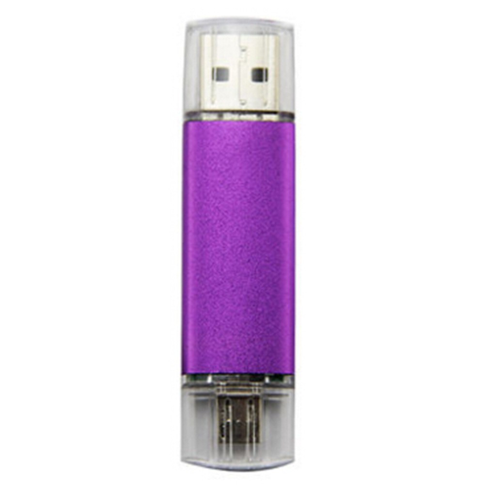 16GB Double Plug Cellphone/PC USB Flash Drive Dual-Purpose Memory Stick Purple