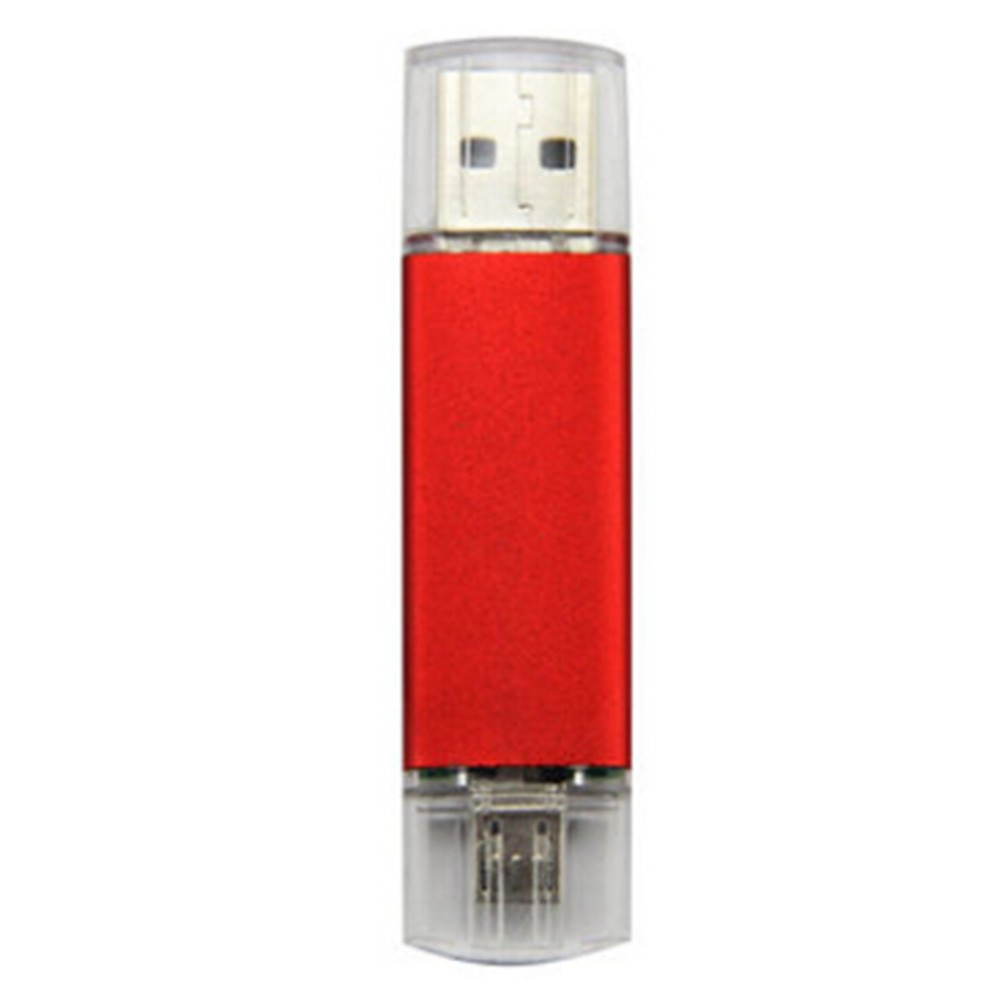 16GB Double Plug Cellphone/PC USB Flash Drive Dual-Purpose Memory Stick Red