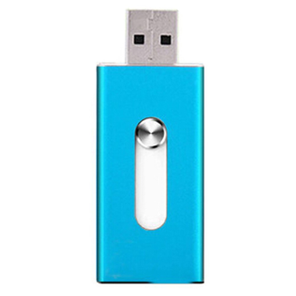 16GB Double Plug Iphone/Ipad/PC USB Flash Drive Dual-Purpose Memory Stick Bleu