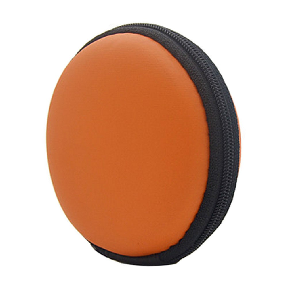 Portable PU Leather Earbuds Case Earphone Holder Earbud Pouch Coins Bag, Orange