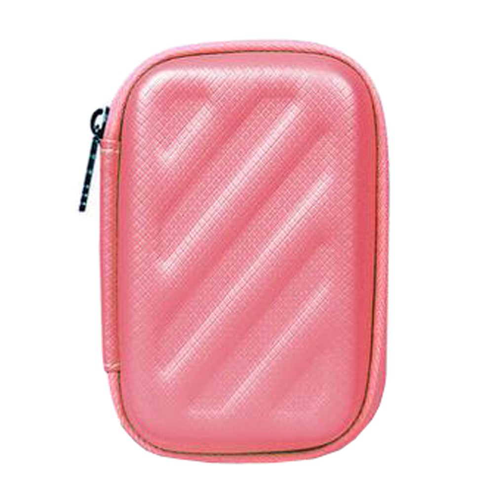 Rectangle Earphone/Cable Organizer Carrying Case Earphone Storage Bag, Pink