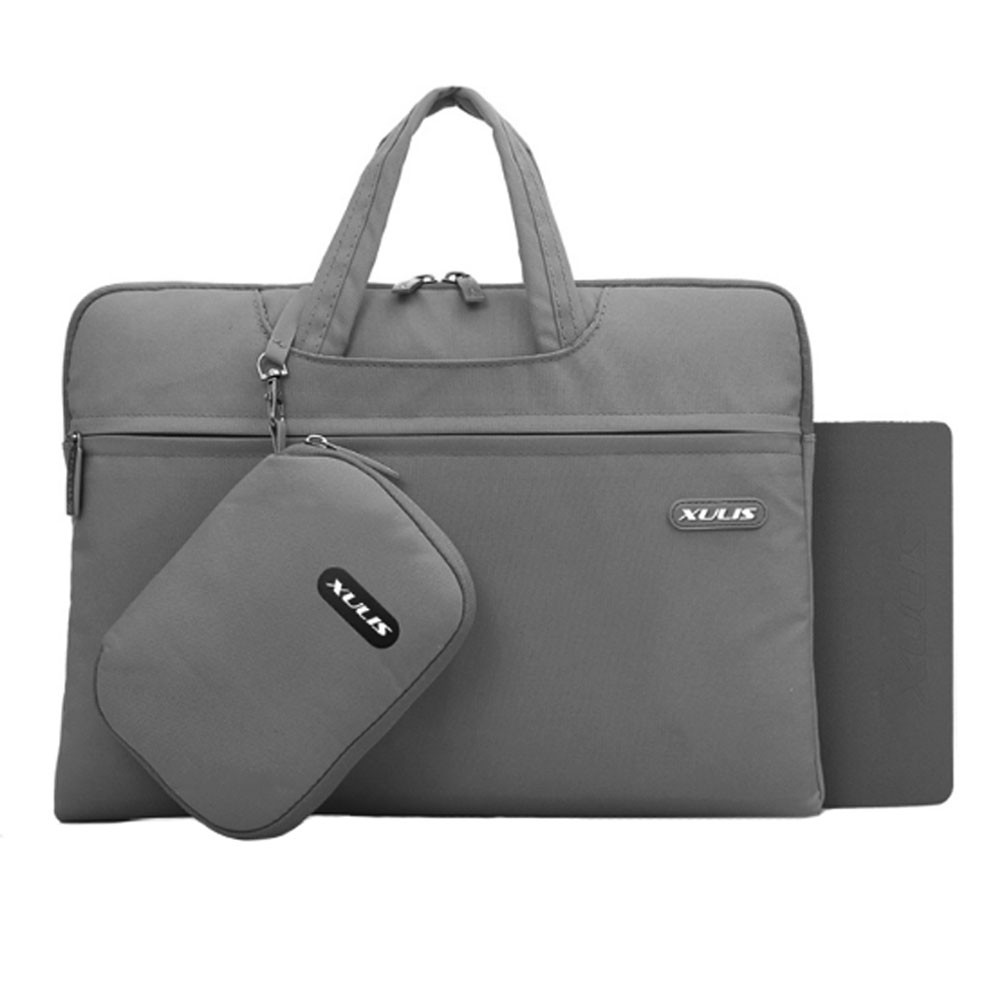 Laptop Bag Case Sleeve Briefcase with Pocket + Mouse Pad for 13.3" Macbook, Gray