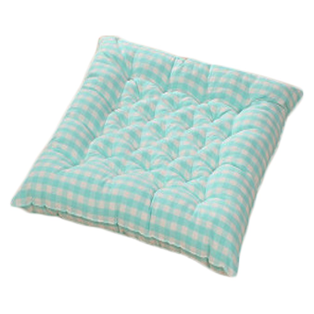 Perfect Soft Home/Office Square Seat Cushion Chair Pad Floor Cushion Blue Grid