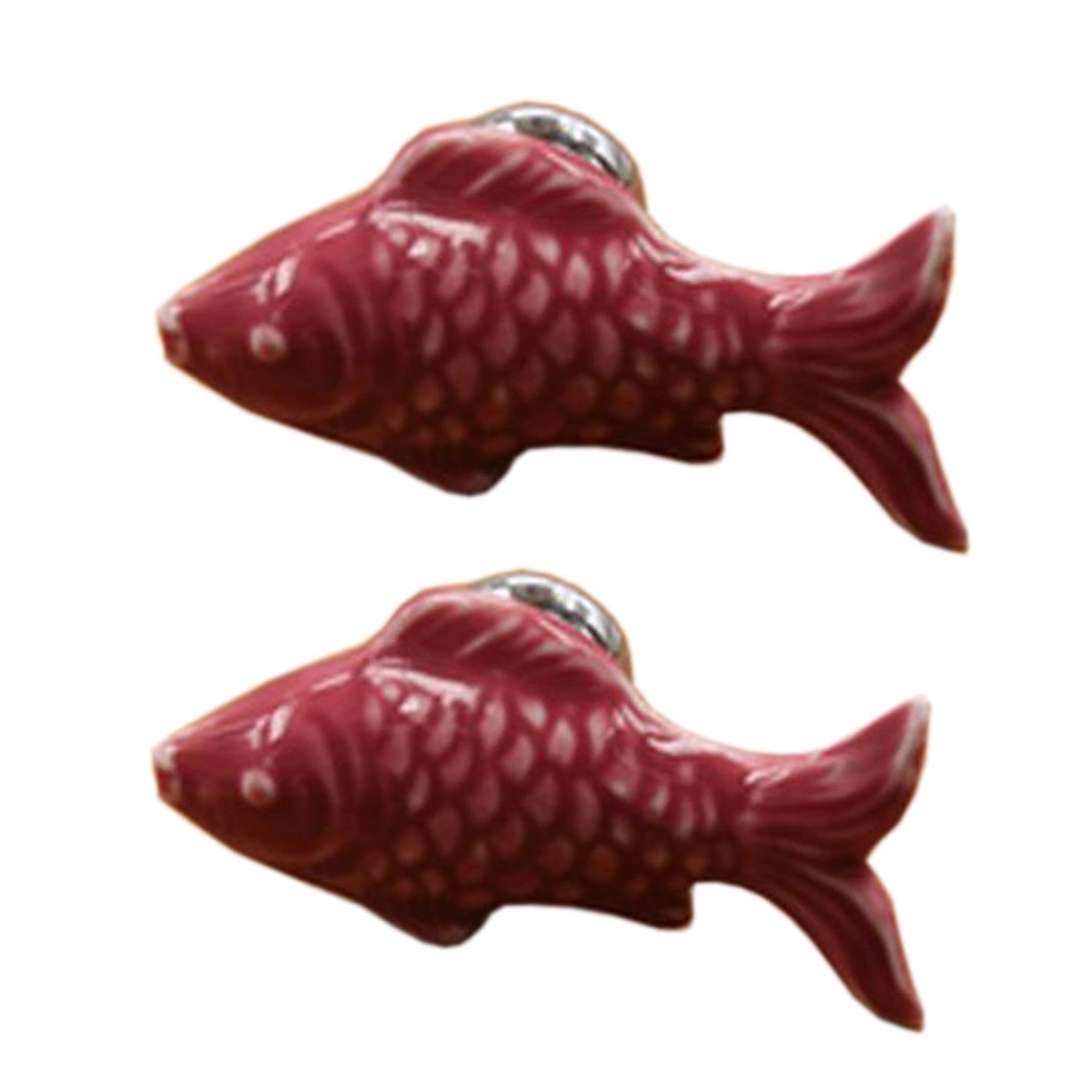 Set Of 4 Cute Fish Drawer/Cabinet Pull Handles Ceramic Cabinet Knobs