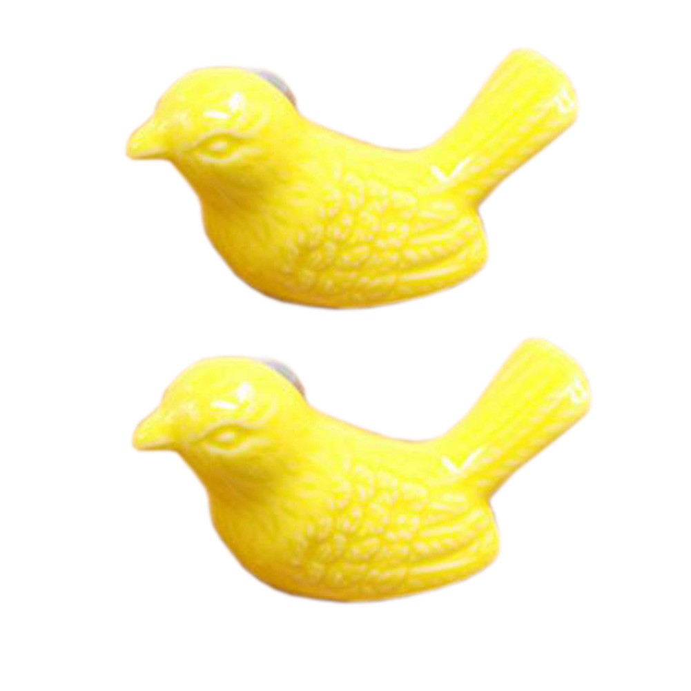 Set Of 4 Cute Ceramic Drawer/Cabinet Pull Handles Cabinet Knobs, Yellow Bird