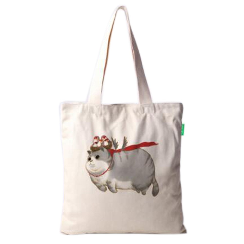 Cute Cat Canvas Bag Single Shoulder Handbag  Eco Bag,No.6