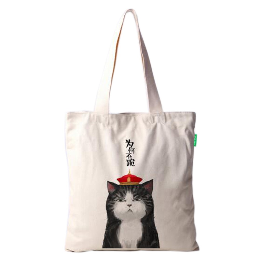 Girls Single Shoulder Handbag Eco Bag Canvas Bag Cute Cat,No.6