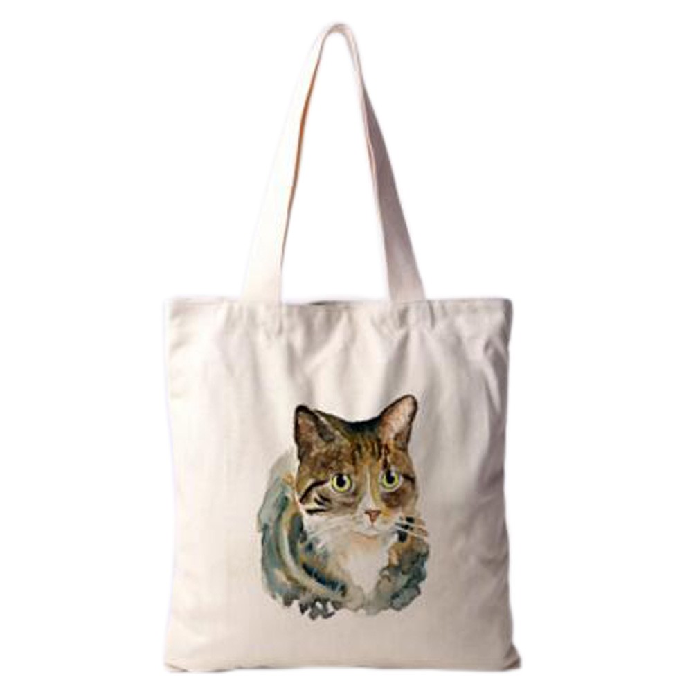 Lovely Cat Pattern Single Shoulder Handbag Eco Bag Canvas Bag,No.2