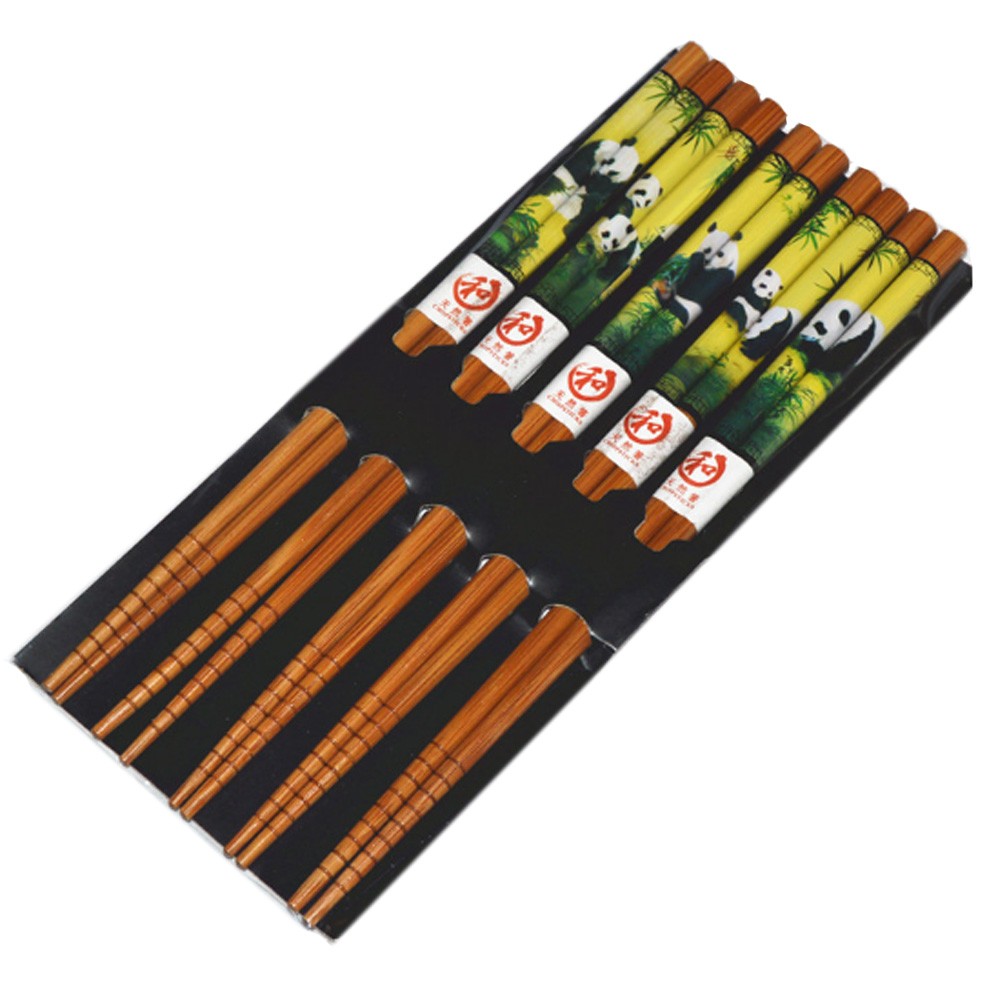 Chinese Traditional Bamboo Chopsticks With Panda Pattern
