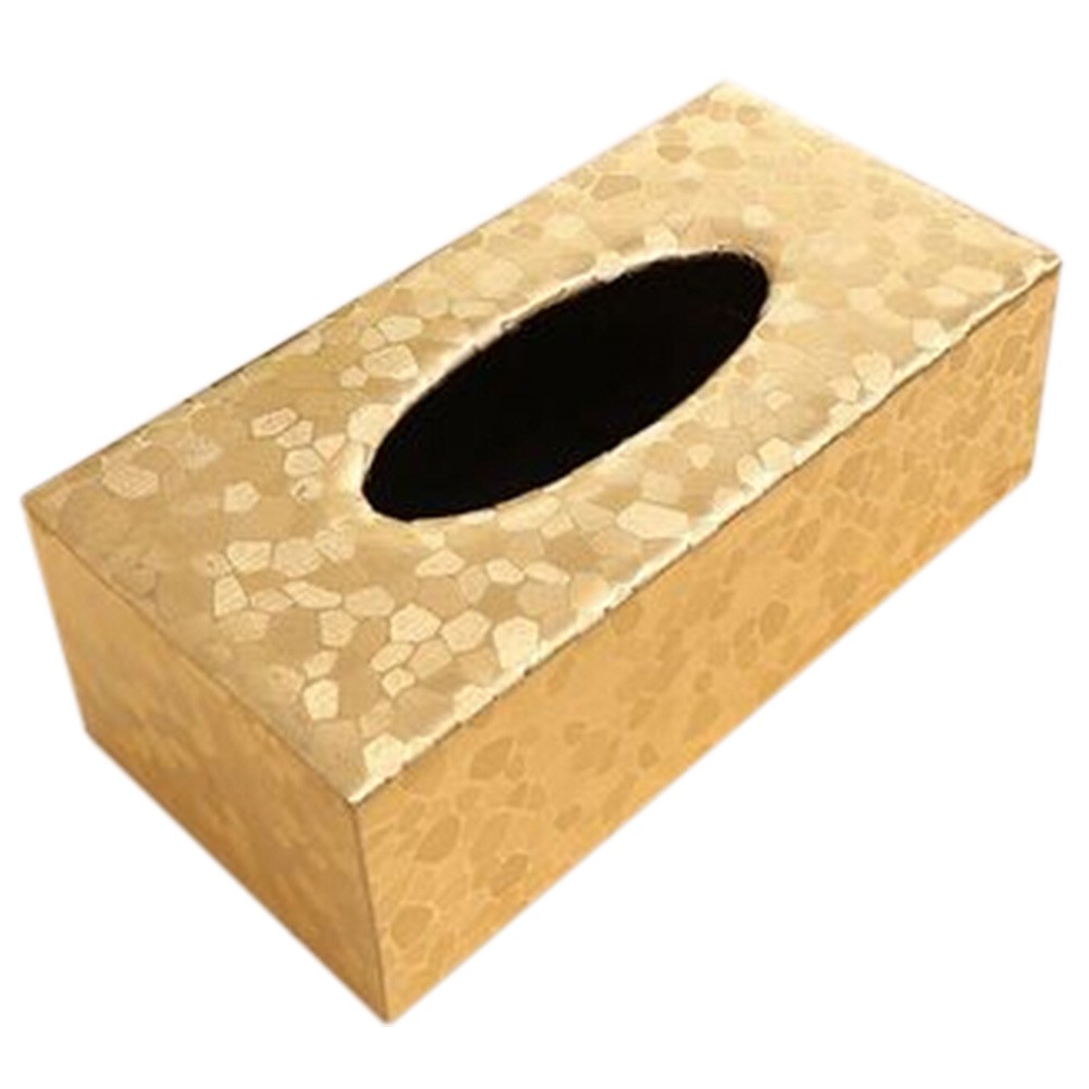Fashion Tissue Box Napkin Case Tissue Holders for Home Office Car Stone Golden