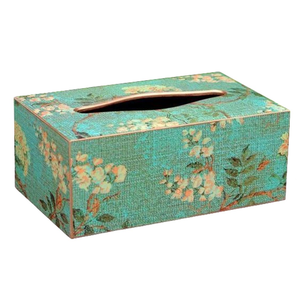Wooden Tissue Box Paper Tissue Holder Facial Tissues Container, Green