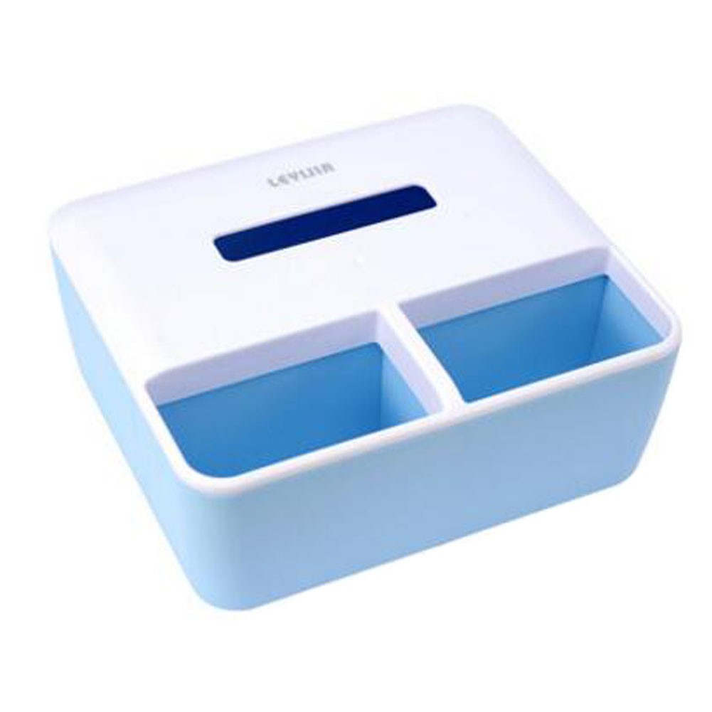 Creative Tissue Box Desk Organizer Remote Control Holder Multifuctional, Blue