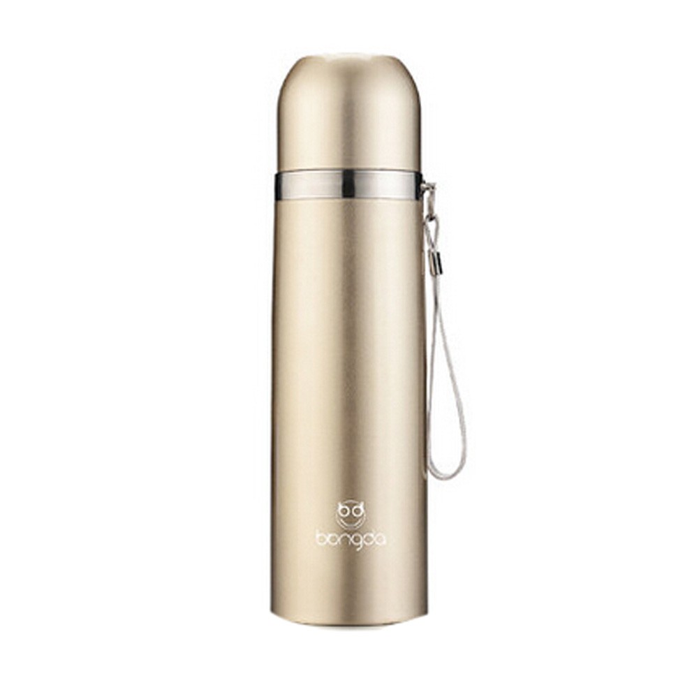 Elegant Travel Mug Stainless Steel Drink Bottle 500ML, Golden