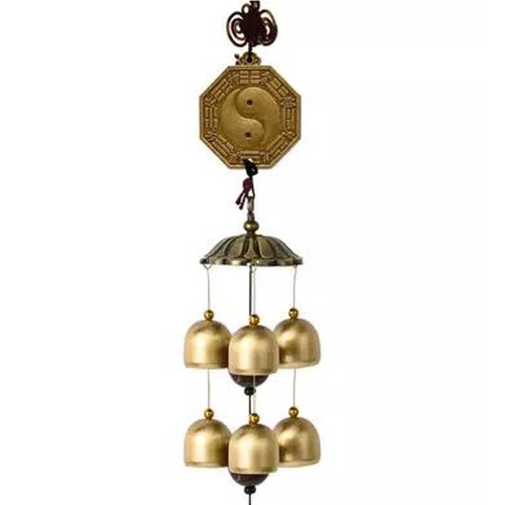 Chinese style Good Luck Wind Chimes Wind Bell 6 Copper Bells, K