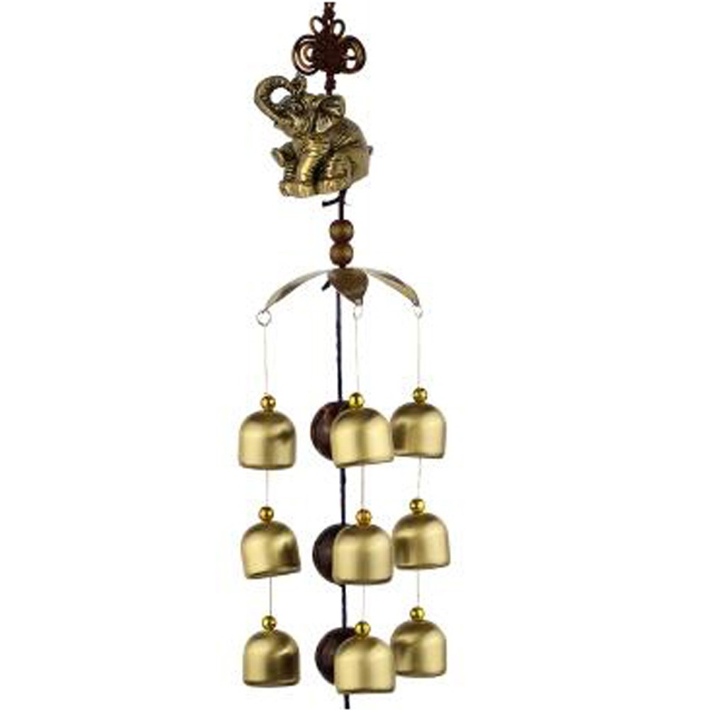 Chinese style Good Luck Wind Chimes Wind Bell 9 Copper Bells, P