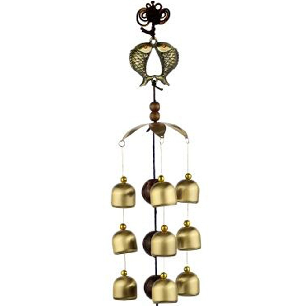 Chinese style Good Luck Wind Chimes Wind Bell 9 Copper Bells, Q
