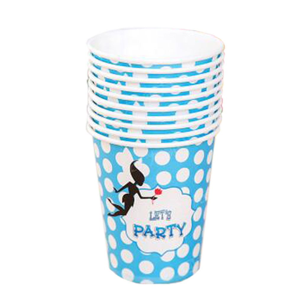 Office/Home 40 Count White Dots Water Paper Cup Disposable Cup,Blue