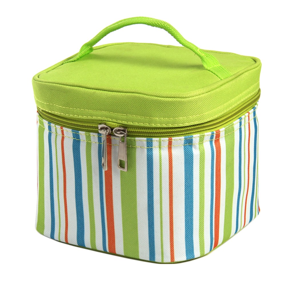 Fashion Lunch Tote Bag With Zipper and Handle Square Green Bag