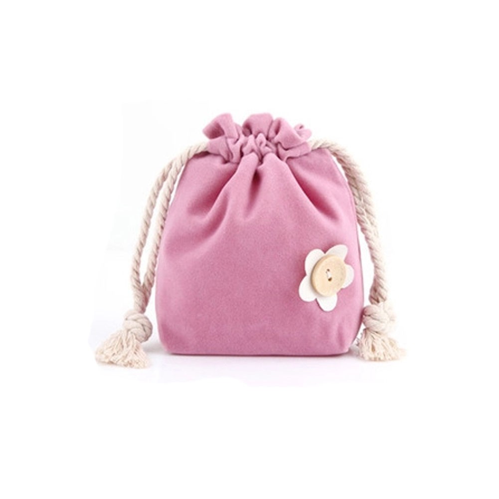 Lovely Drawstring Storage Organizer Bag Cosmetic Case Pouch - Pink