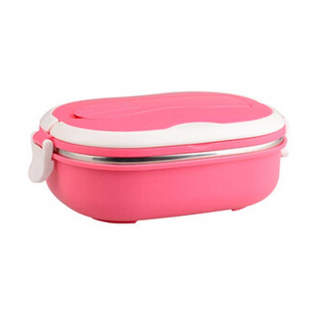 0.8L Creative Oval Lunch Box Stainless Steel Sealed Bento Box,Pink