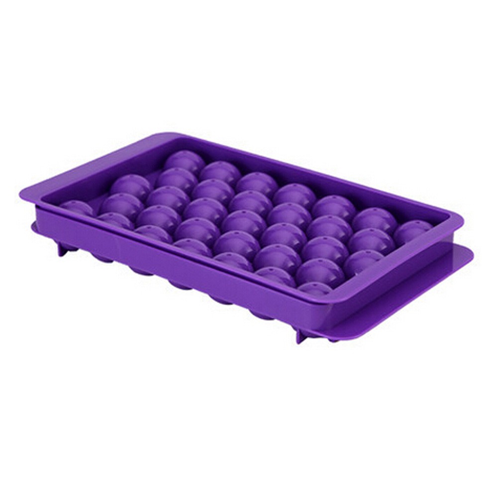 Set Of 2 Creative Ball Shape Ice Cube Tray For Home/Bar, Purple