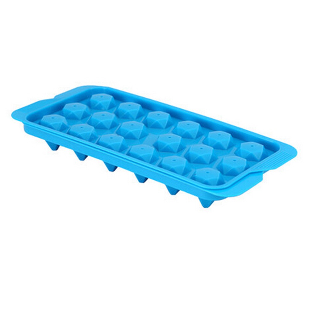 Set Of 2 Creative Polygonal Shape Ice Cube Tray For Home/Bar, Blue