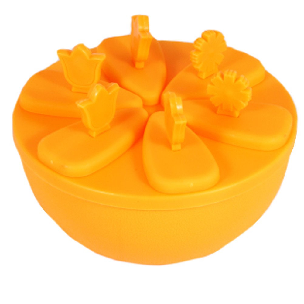 Nontoxic Ice Cube Tray Jelly Tray Mold Ice Accessories Creative, Orange