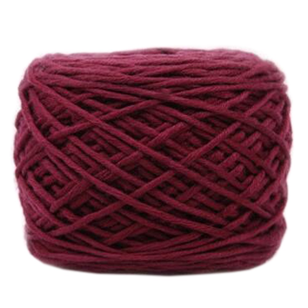 Soft Thick Quick Yarn Premium Yarn Cotton Linter Scarf Yarn, Wine Red