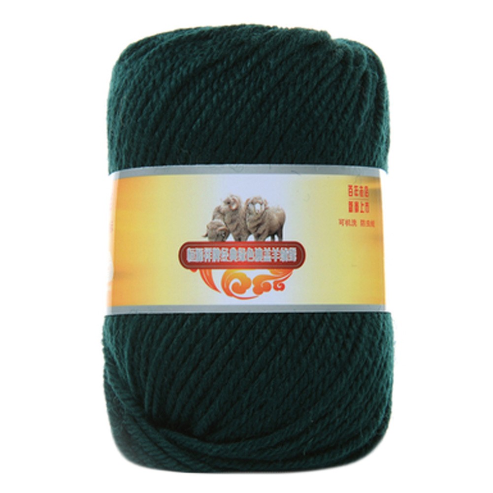 Luxury 100% Soft Lambswool Yarn Thick Quick Yarn Premium Soft Yarn, Dark Green