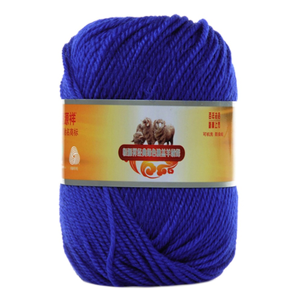 Luxury 100% Soft Lambswool Yarn Thick Quick Yarn Premium Soft Yarn, Navy Blue