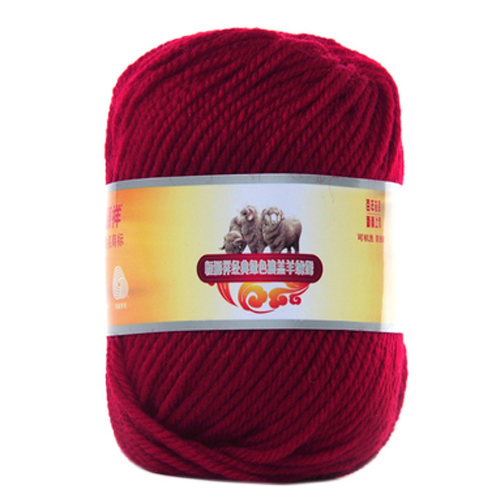Luxury 100% Soft Lambswool Yarn Thick Quick Yarn Premium Soft Yarn, Crimson