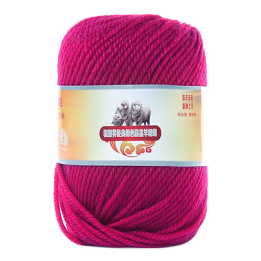 Luxury 100% Soft Lambswool Yarn Thick Quick Yarn Premium Soft Yarn, Rose Red