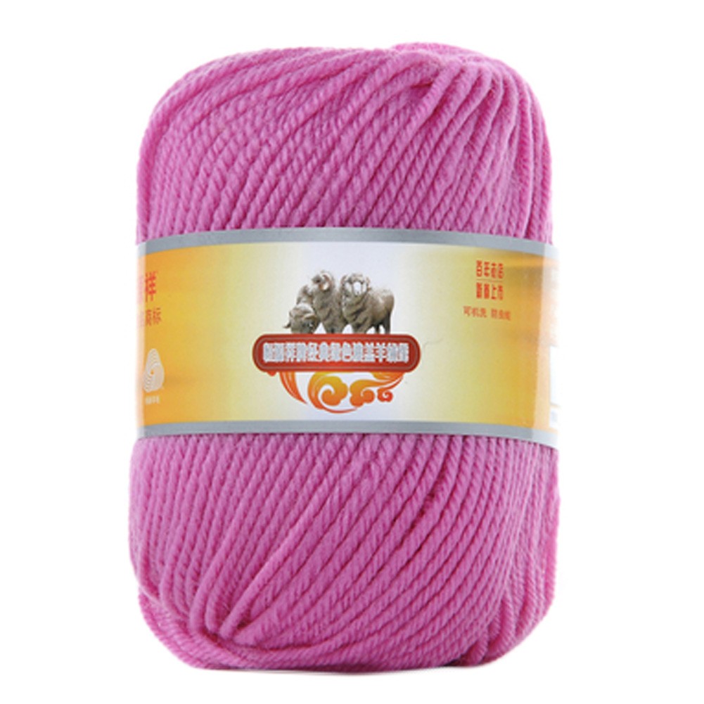 Luxury 100% Soft Lambswool Yarn Thick Quick Yarn Premium Soft Yarn, Pink Purple