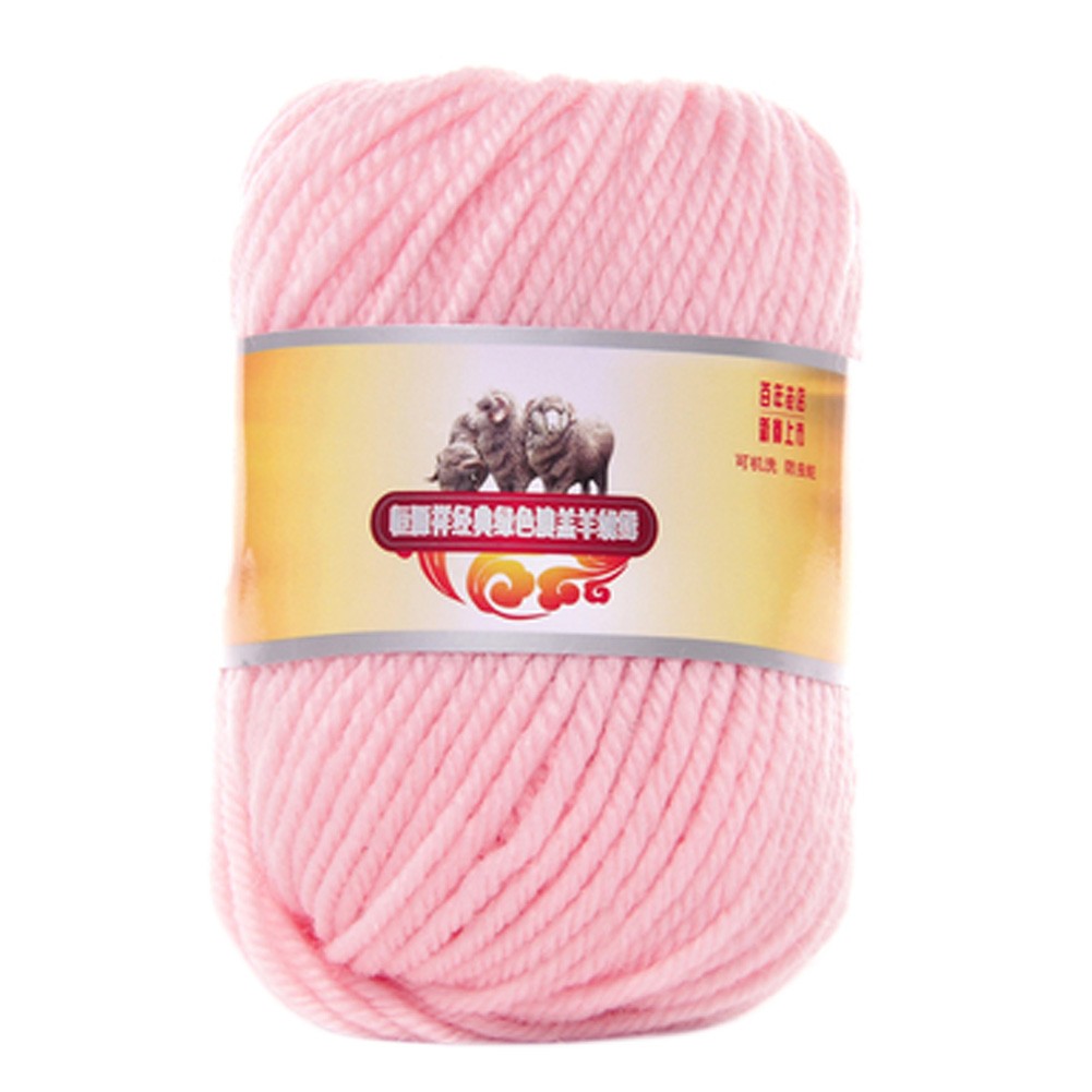 Luxury 100% Soft Lambswool Yarn Thick Quick Yarn Premium Soft Yarn, Shallow Red