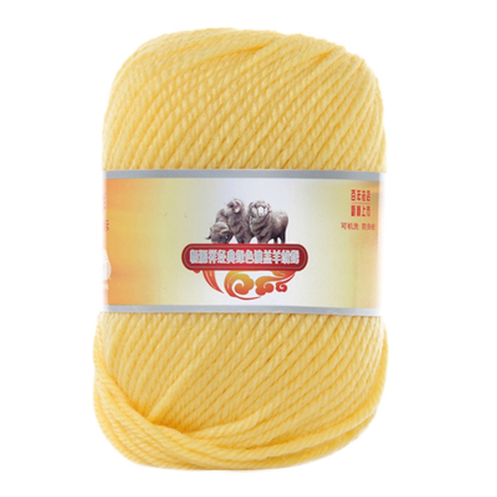 Luxury 100% Soft Lambswool Yarn Thick Quick Yarn Premium Soft Yarn, Yellow Chick