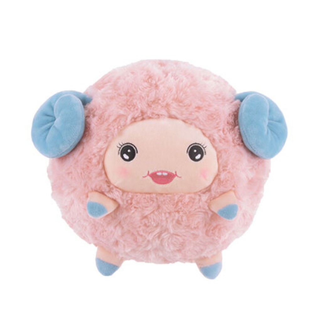 Plush Doll for Kids Lovely Baby Sheep Alpaca Plush Toys Pillow 8.6" H Pink