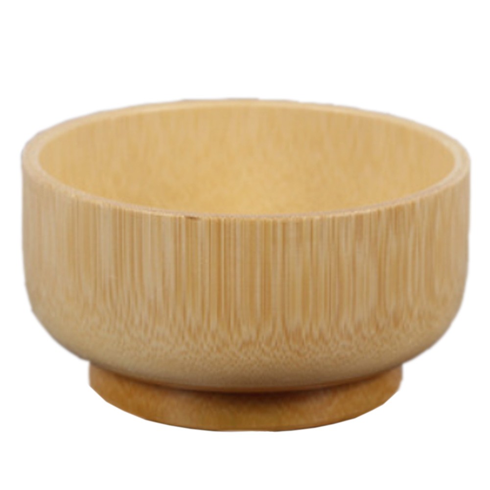 Varnish Bamboo Wooden Rice/Soup Bowl For Children Off-white(5.5*11CM)
