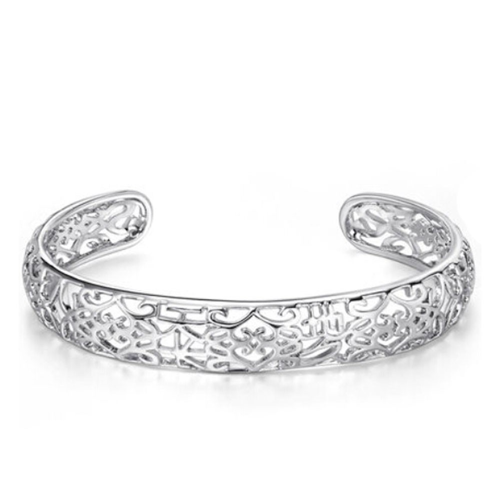 Eye-Catching Forever Love Silver Plated Bracelet Bangle Charm Bracelets