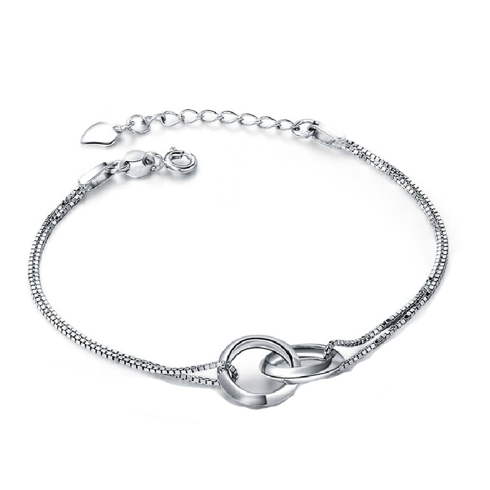 Fashion Eye-Catching 925 Silver Concentric rings Bracelet Charm Bracelets