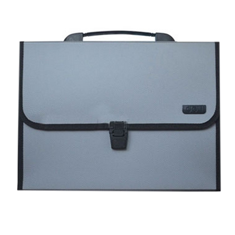Elegant 12 Pockets Expanding File Folder With Handle, Light-gray