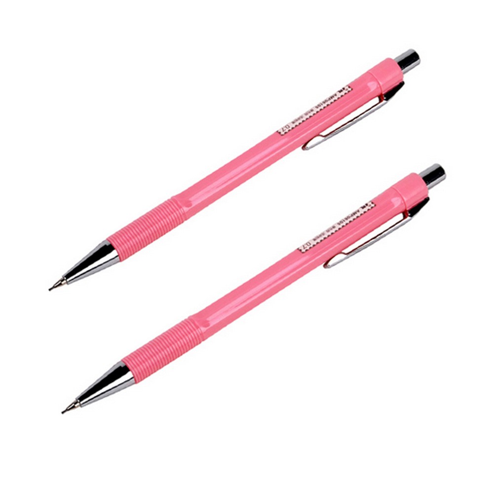 Simple Design 0.5mm Mechanical Pencil, Drafting Pencil, Pink, 2 Pack