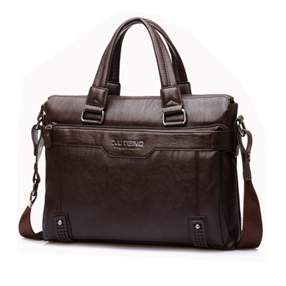 Brown Mens Leather Briefcase Laptop Case Messenger Bag Business Shoulder Bag
