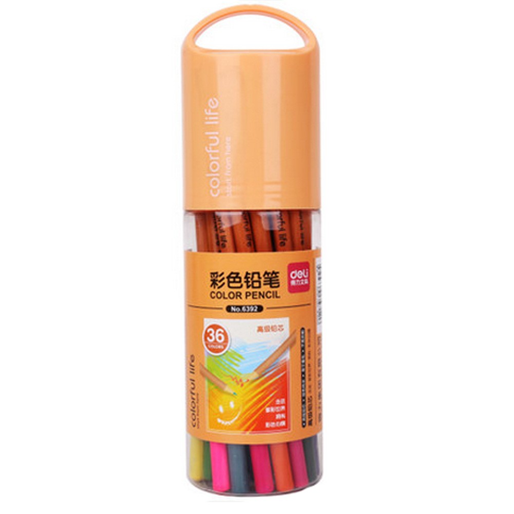 Brightly Assorted Colors Pencils, Oily Wood Colored Pencil, 36 Count, Orange