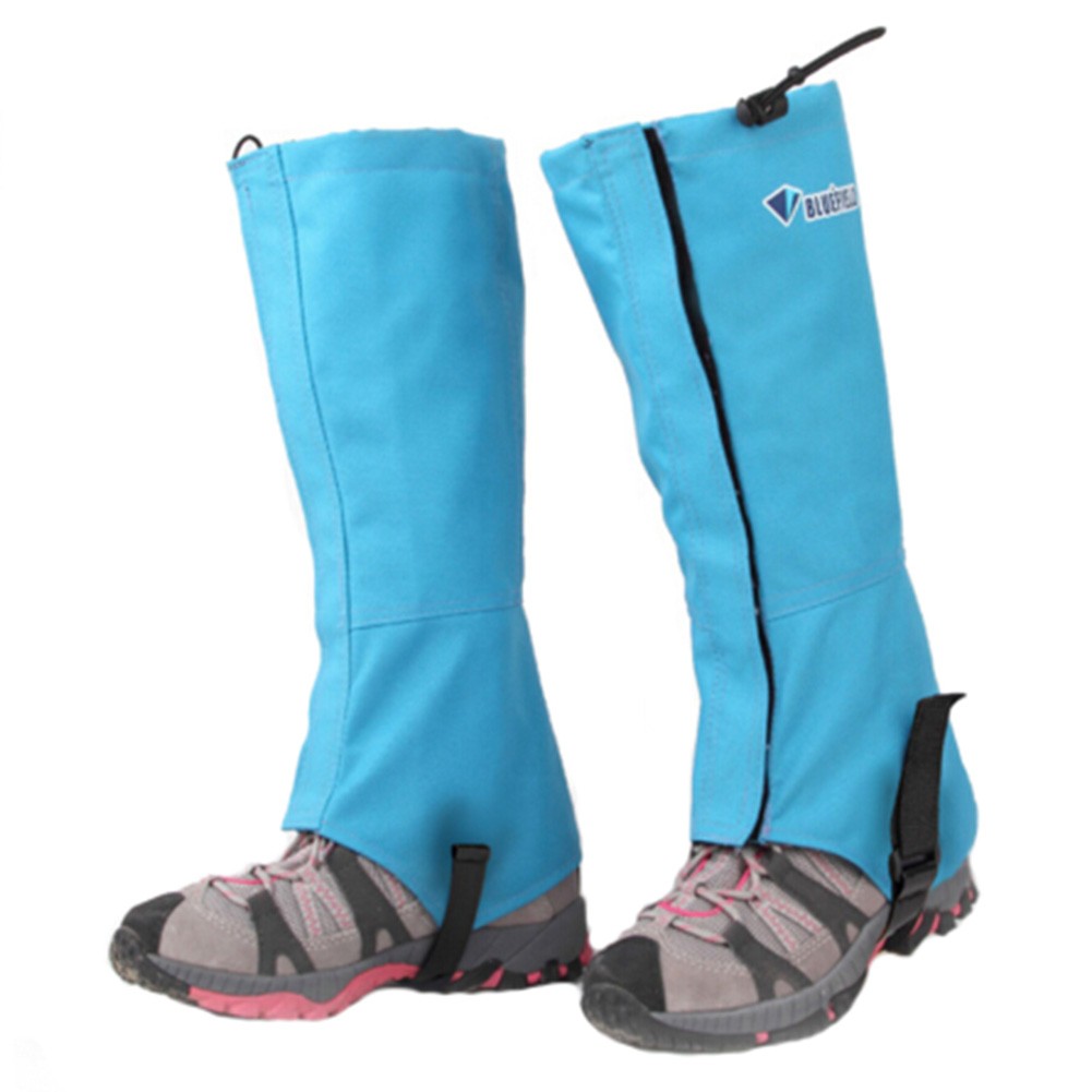 1 Pair Outdoors Waterproof Shoe Gaiters Windproof Binding Foot Strap Blue