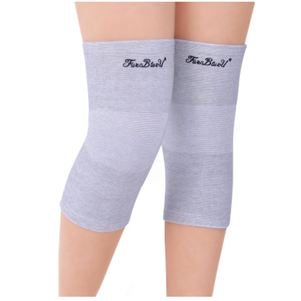 Pair of Elastic Knee Support Sleeve Brace KneePads Knee Warmers for Women, Grey