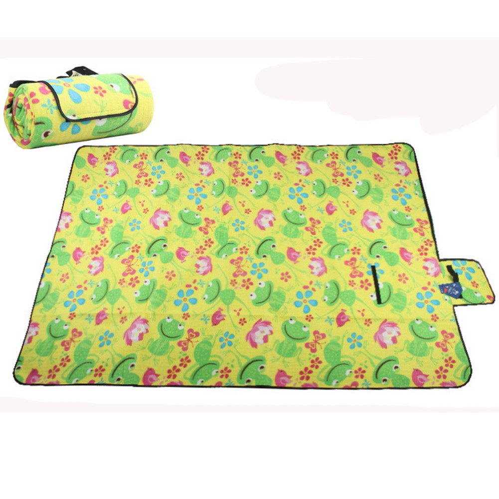 Moistureproof Waterproof Picnic/Camping Mat Baby Crawl Mat, Frogs, Yellow